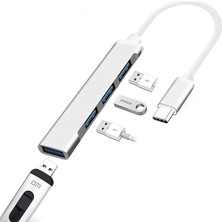 Type-C To USB Hub 4 Port Çoklayıcı Macbook Ile Uyumlu Çoğaltıcı Adaptör