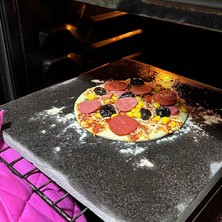 Bazalt Taşı, Pizza Taşı, Fırın Taşı, Ekmek, Lahmacun, Mangal Taşı 30×40 cm Doğal Pişirm