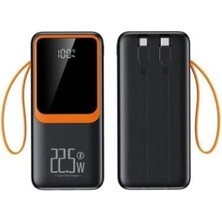 H32 10000 Mah Power Bank Pd 20W ve USB 22.5W Fast Hızlı Şarj Dahili Type C ve Lightning Kablolu