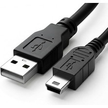 USB To USB Şarj ve Data Kablosu 1.5 Metre - USB 2.0 Veri + Şarj - Usb-A'dan Mini Usb-B'ye (5 Pin)