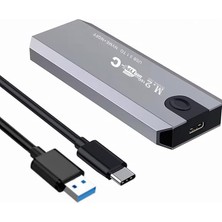 Nvme Usb3.1 Tip-C Gen2 10GBPS, Type-C Nvme+Ngff Adaptörü, Gri Alüminyum, Taşınabilir Katı Hal