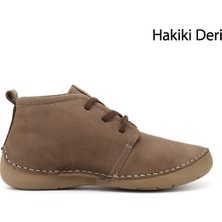 Gönderi(r) Kadın Kum  Bağcıklı Hakiki Deri Comfort Bot