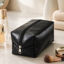 Multi Trendy Siyah Makyaj Çantası Seyahat Tipi Fermuarlı Bakım Organizer Çanta Kadın El Çantası