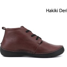 Gönderi(r) Kadın Bordo  Bağcıklı Hakiki Deri Comfort Bot