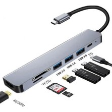 Cf-17 7in1 Type-C HDMI 4K USB Sd Tf Dönüştürücü Çevirici Adaptör