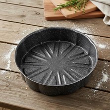 Nirvana 27 cm Portakal Kek Kalıbı - Siyah Kırçıl Granit Görünümlü Yanmaz Yapışmaz Yuvarla
