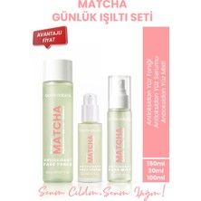 Bade Natural Matcha Cilt Bakım Seti 3'lü Canlandırıcı Işıltı Verici Tüm Cilt Tipleri İçin
