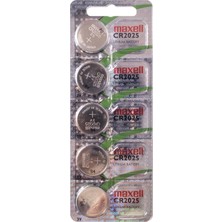 CR2025 Piller, 5 Adet, Lityum, 3 V, 170 Mah, Gri