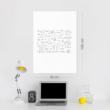 Kağıt - 60X100 cm 2 Adet Beyaz, Yapışkansız Statik Tutunabilir Yazı Tahtası ve Pano