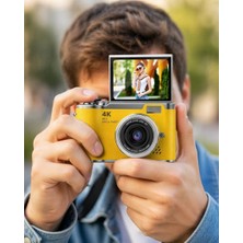 48 Mp 4K Dijital Kamera Flip Ekranlı Vlog Selfie Çekim Profesyonel Fotoğraf Makinesi