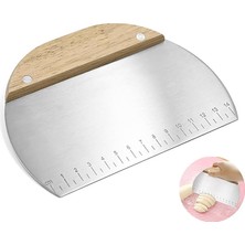 Home Çelik Hamur Kesici, Ahşap Saplı Metal Hamur Sıyrıcı, Makarna Sıyırma Aparatı, Hamur Di