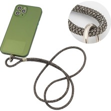- Cep Telefonu Boyun Askısı, Swarovski Taşlı Işıltılı Askı, Ayarlanabilir, Metal Halkalı,