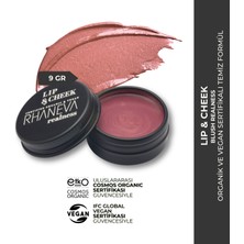 Rhaneva Lip And Cheek Blush Realness, Organik ve Vegan Sertifikalı, 9 gr