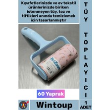 Wintoup #tiftik Dayanıklı Pratik Yapışkanlı Tekstil Kıyafet Elbise Evcil Hayvan Kedi Köpek Tüyü Temizleme Seti Tiftik Tüy Toplama Rulosu 60 Yaprak