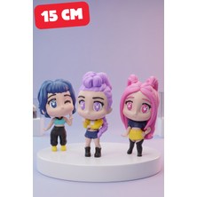 Genç 3D Chibi Kpop Demon Hunters - 3'lü Figür Seti - 15CM Koleksiyonluk Heykel