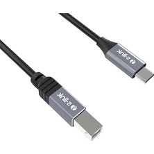 SL-U2004 Usb2.0 1.5m Metal Başlıklı Siyah Yazıcı Kablosu