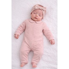 Mou&kou %100 Organik Pamuk Ayyıldız Desenli Aylık Patiksiz Bebek Tulumu