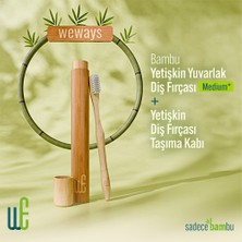 Weways Bambu Diş Fırçası ve Bambu Taşıma Kabı (Yuvarlak Sap - Medium Uç)