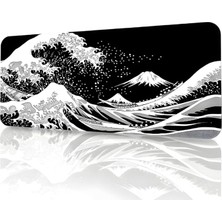 Farklı Desenli Baskılı Model Black Deer Xxl Gaming Mouse Pad 90X40 cm – Dikişli Kenar, Kaymaz