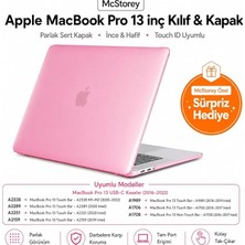 MacBook Pro 13 Inç M1 M2 Sert Kapak Kılıf | Şeffaf Kristal Parlak Alt+Üst Koruma | 360° Çizil