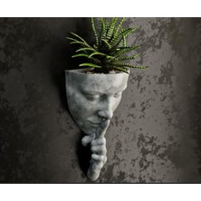 Minimalist Duvar Dekoru Dekoratif Sukulent ve Çiçeklik, Modern Duvar Dekoru, Antrasit/beyaz (Opsiy