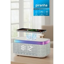 Piranha Kablosuz Bluetooth Hoparlör & Şarj Istasyonu | 15W Hızlı Şarj | Alarm | Tws | USB & Tf Kart