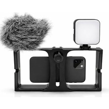 4in1 Tam Set, Cep Telefonu Için Tutucu Kafes, Canlı Yayın Vlog, Kick, Youtubes Için Mini Taşın