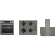 Arçelik Gri Cam Ankastre SET(AFC331G-OCDT601-1EG-ADE605G)