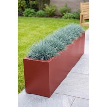 Desen Dekorasyon Zenith 97X16X30 cm Metal Yatay Dikdörtgen Kiremit Saksılık - Iç ve Dış Mekan Modern Metal Saksı