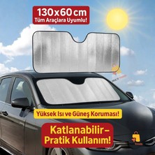 Multi Trendy Araba Ön Cam Güneşlik Oto Araç Ön Cam Gölgelik Güneş Koruyucu Isı Yansıtıcı Katlanabilir 130X60 cm