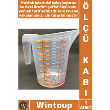 Wintoup #ölçükabı Premium Şeffaf Plastik Sağlıklı Mutfak Gereçleri Pratik Un Şeker Sıvı Toz Bakliyat Çoklu Hassas Ölçüm Özel Ölçü Kabı 1 Litre