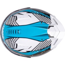 Nukro B-506 Level White-Blue Kapalı Kask