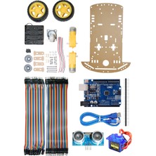 Atölye Elektronik Arduino 2WD Servolu Engelden Kaçan Robot Araba Kiti (Demonte Robot Araba Kiti)