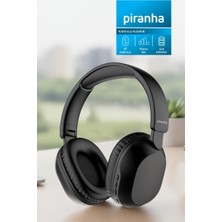 Piranha Piranha Kablosuz Bluetooth Kulak Üstü Kulaklık | Ekstra Bas | Mikrofonlu | Type-C Şarjlı | Aux Girişli