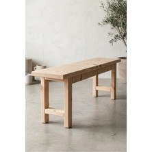 Has Aks Orman Naturel Ahşap Ladin Modern Bench Tabure (30X70)