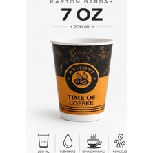 MSE HOLD Karton Bardak 7 Oz 200 Adet Turuncu Desenli 200 ml Tek Kullanımlık Bardak Sızdırmaz