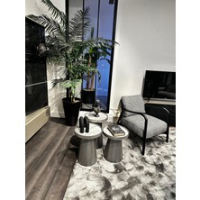 Shade Design Vetra Titanyum Eskitme Seramik Zigon Sehpa 3’lü Set – Ultra Mdf Modern Yan Sehpa