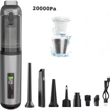 Azurtech 20000PA Güçlü Vakum Araç Süpürgesi 6000MAH Bataryalı Üflemeli LED Aydınlatmalı