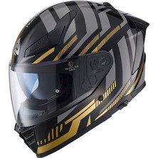 Nukro YM-853 Power Gold Black Kapalı Kask