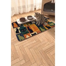 Matgo Pati Kedi Köpek Beslenme Matı 50X70CM Kedi Kolajı Su Geçirmez Kaymaz Mama Kabı Altlığı Paspası