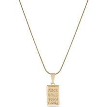 Marka Külçe Çelik Kolye Gold 45CM