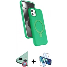 Marsilyan™- iPhone 11 Kılıf Iz Işık Koleksiyonu - Siyah 3D Antistatik Seramik Nano Ekran Koruyucu + Raze Metal Kamera Lens - Kı