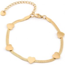 Marka Çelik Kalpli Bileklik Gold