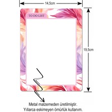 İyi Fikirler Pembe Yaprak Desenli Yaz Sil Buzdolabı Notluk Alışveriş Listesi Manyetik Metal Magnet To Do List Kalem Hediyeli