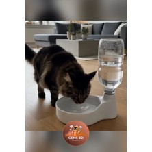 Genç 3D Ergonomik Kedi ve Köpek Mama Kabı - Sevimli Tasarım Mama Kabı - Kolay Temizlenebilir Evcil Hayvan Besleme Standı