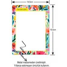 İyi Fikirler Çiçek Desenli Yaz Sil Buzdolabı Notluk Alışveriş Listesi Manyetik Metal Magnet To Do List Kalem Hediyeli