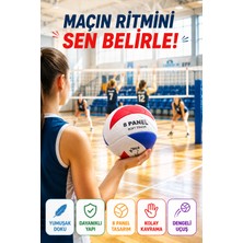 Open City Voleybol Topu 5 No Kırmızı Mavi Soft Touch 8 Panel Dikişli Antrenman Okul ve Oyun Topu