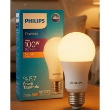 Philips Essential 13W -100W 1521 Lumen  2700K  Sarıışık  %87 Enerjı Tasarufu