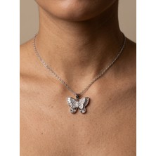 Aytekin Jewelry Kelebek Taşlı Kolye 925 Ayar Gümüş