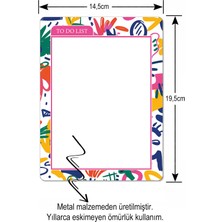 İyi Fikirler Soyut Desenli Yaz Sil Buzdolabı Notluk Alışveriş Listesi Manyetik Metal Magnet To Do List Kalem Hediyeli